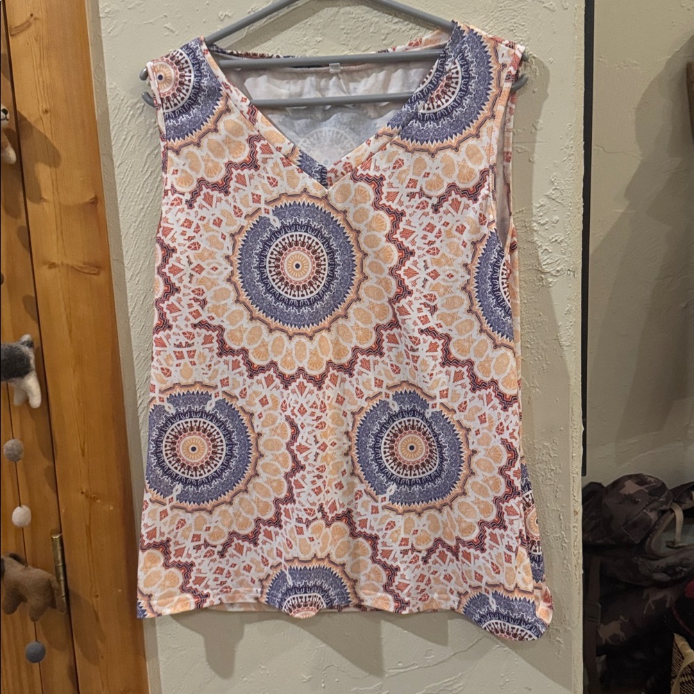 Bohemian Sleeveless Top with Mandala Print
